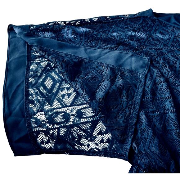 ESTABLISHED 1962 LACE, MIDI, FIT/FLARE, WAIST DRESS, WOMENS, 8, NAVY BLUE, SASH - Picture 4 of 12